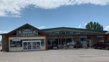 Sissons Feed and Ranch storefront on Main Street, Delta